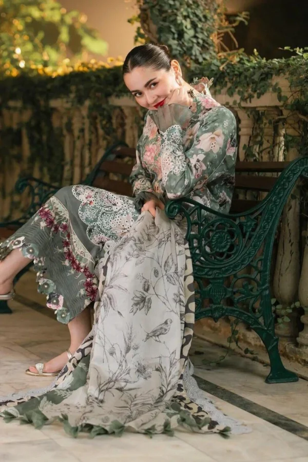 Emerald Garden Printed Lawn Suit - Image 5