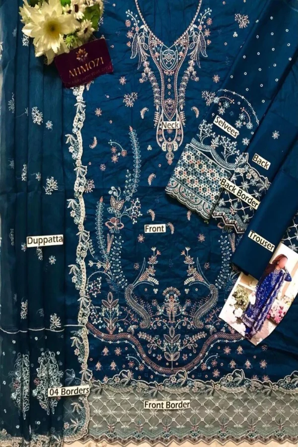 Midnight Sapphire Embroidered Lawn Set - Image 5